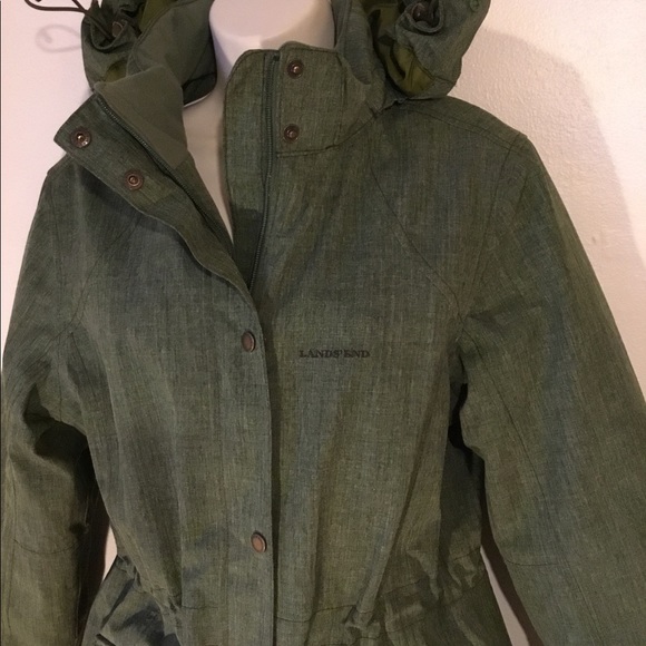 Land's End parka lined army green M military - Picture 2 of 8